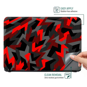 Camouflage Red Shard Geometric Laptop Skin - View 4