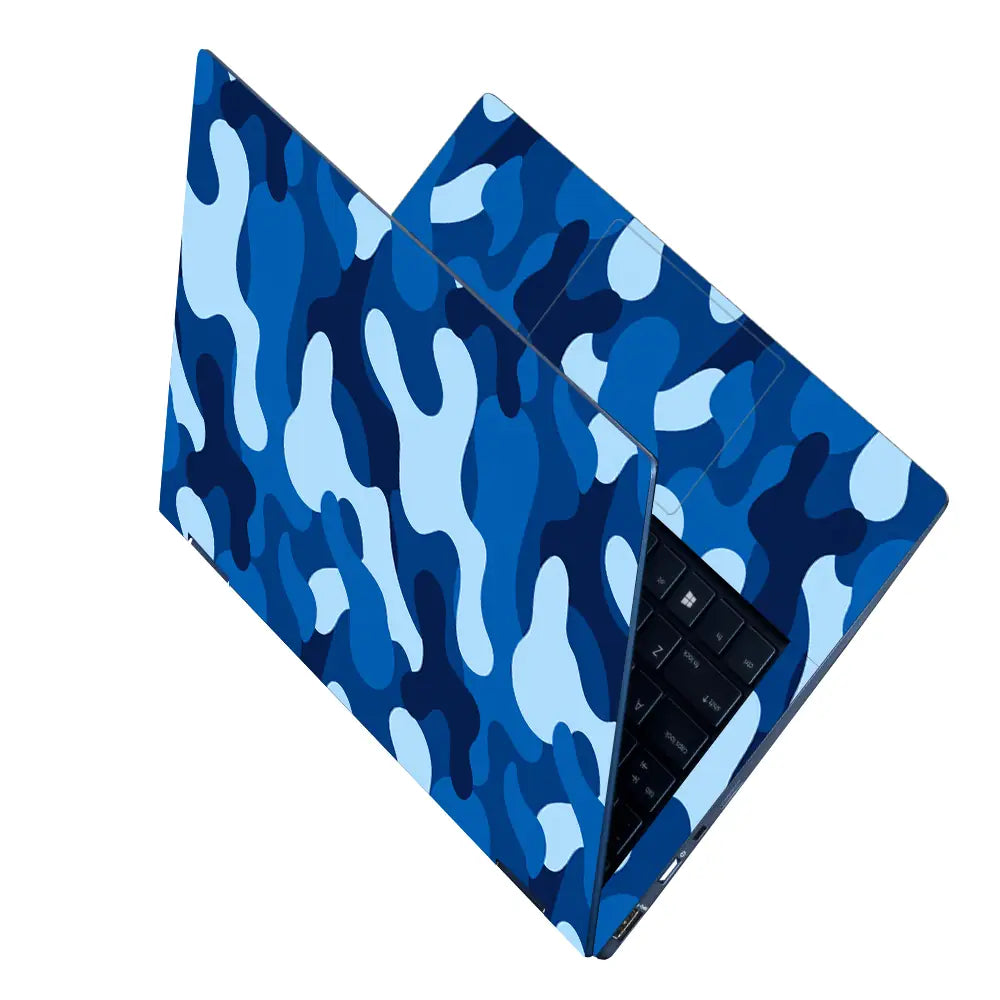 Camouflage Royal Blue Laptop Skin - View 2