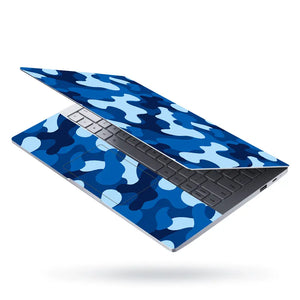 Camouflage Royal Blue Laptop Skin - View 3
