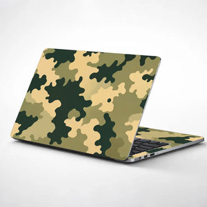 Camouflage Tan Green Field Laptop Skin - View 1
