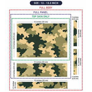 Camouflage Tan Green Field Laptop Skin - View 6