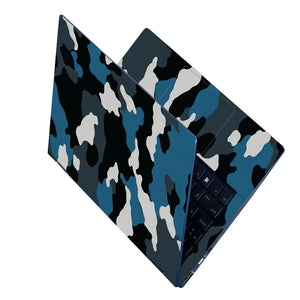 Camouflage Teal Blue Laptop Skin - View 2