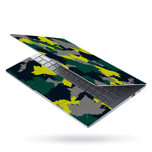 Camouflage Teal Lime Abstract Laptop Skin - View 3