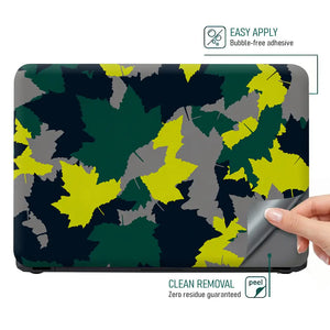 Camouflage Teal Lime Abstract Laptop Skin - View 4