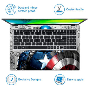 Captain America Comic Pop Art Shield Laptop Skin - View 5