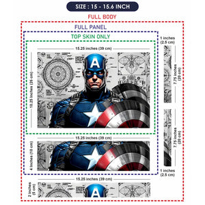 Captain America Comic Pop Art Shield Laptop Skin - View 8