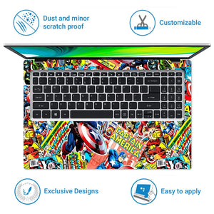 Captain America Marvel Mix Laptop Skin - View 5