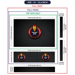 Captain Shield Iron Man Mask Laptop Skin - View 8