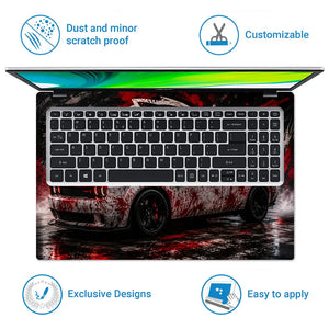 Cars Dodge Challenger Hellcat Blood Laptop Skin - View 5