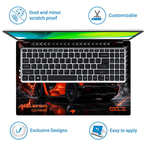 Cars McLaren Senna Orange Rear Lightning Laptop Skin - View 5