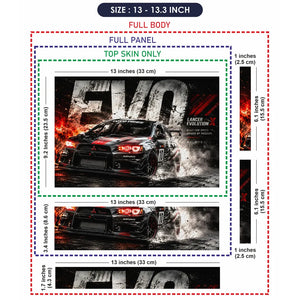 Cars Mitsubishi Evo Lancer Black Red Laptop Skin - View 6