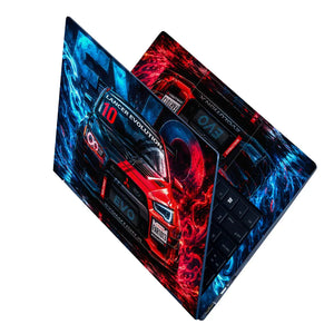 Cars Mitsubishi Evo Lancer Red Fire Ice Laptop Skin - View 2