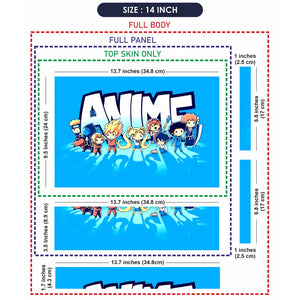 Chibi Anime Heroes Group Poster Laptop Skin - View 7