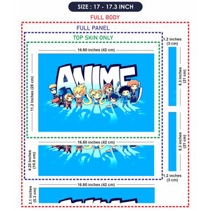 Chibi Anime Heroes Group Poster Laptop Skin - View 9