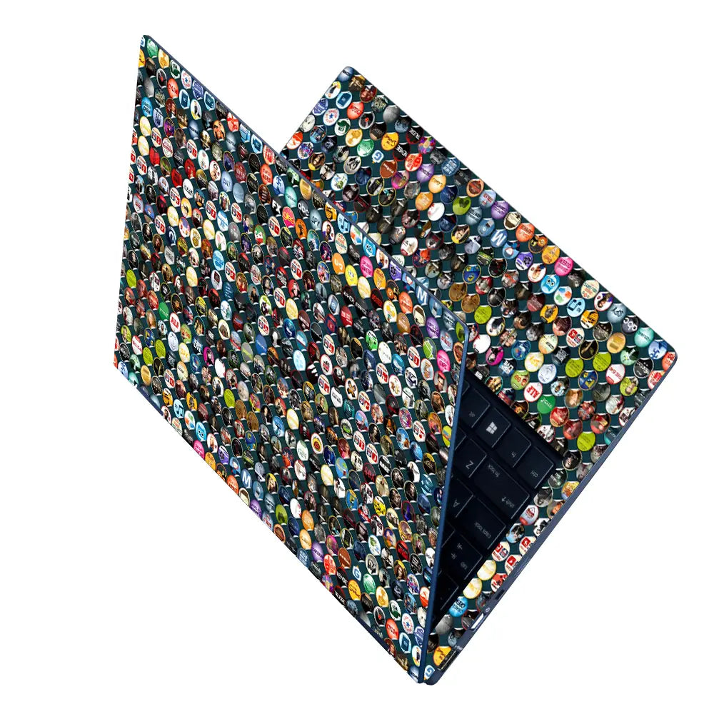 Circle Avengers Sticker Bomb Laptop Skin - View 2