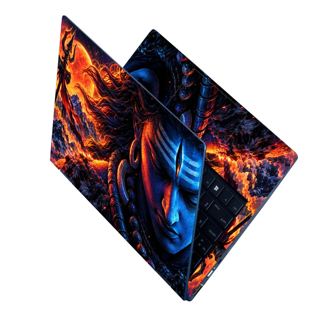 Cosmic Shiva Trident and Firelight Laptop Skin - View 2