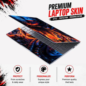 Cosmic Shiva Trident and Firelight Laptop Skin - View 3