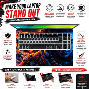 Cosmic Shiva Trident and Firelight Laptop Skin - View 5