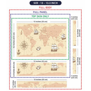 Cream Shaded World Map Laptop Skin - View 6