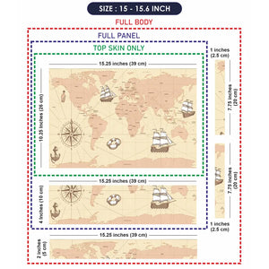 Cream Shaded World Map Laptop Skin - View 8