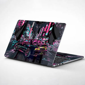 Cyberpunk City Drive Laptop Skin - View 1