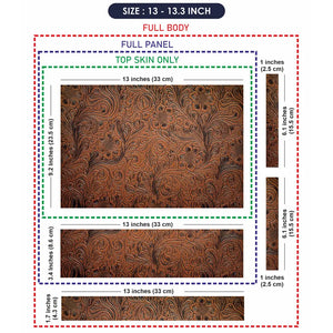 Dark Brown Sunflower Leather - Metallic and Textured Finish Laptop Skin - View 6