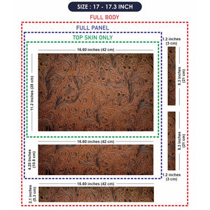 Dark Brown Sunflower Leather - Metallic and Textured Finish Laptop Skin - View 9