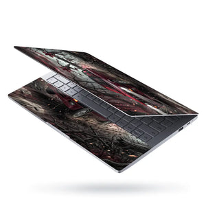 Dark Fantasy Car Chase In Forest Laptop Skin - View 3