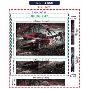 Dark Fantasy Car Chase In Forest Laptop Skin - View 7