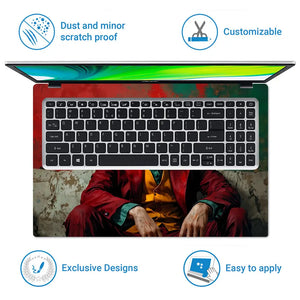 Dark Pop Culture Clown Portrait Laptop Skin - View 5