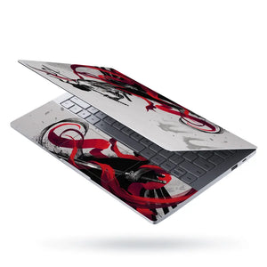 Dark Samurai Warrior With Red Ribbons Laptop Skin - View 3