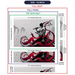 Dark Samurai Warrior With Red Ribbons Laptop Skin - View 7
