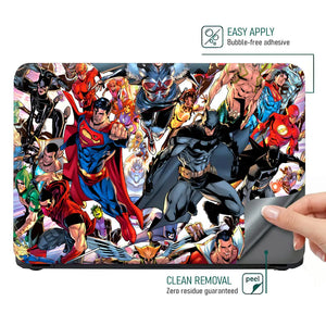 DC Comics Heroes Collage Action Laptop Skin - View 4