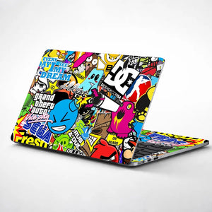 DC Sticker Bomb Laptop Skin - View 1