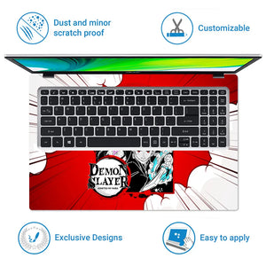 Demon Slayer Main Group Water Art Laptop Skin - View 5