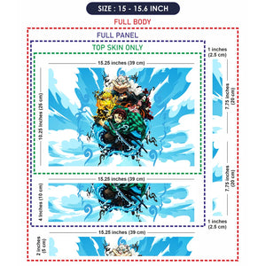Demon Slayer Main Quartet Water Splash Laptop Skin - View 8
