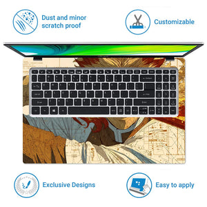 Demon Slayer Rengoku Fire Sword Art Laptop Skin - View 5