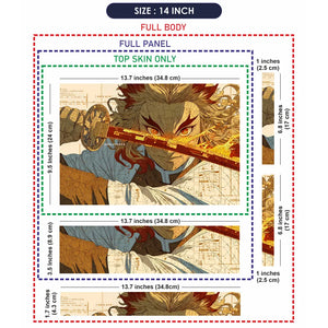 Demon Slayer Rengoku Fire Sword Art Laptop Skin - View 7