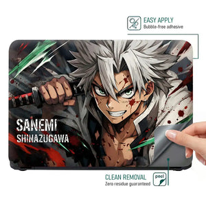 Demon Slayer Sanemi Battle Close Laptop Skin - View 4