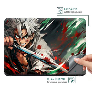 Demon Slayer Sanemi Battle Rage Laptop Skin - View 4