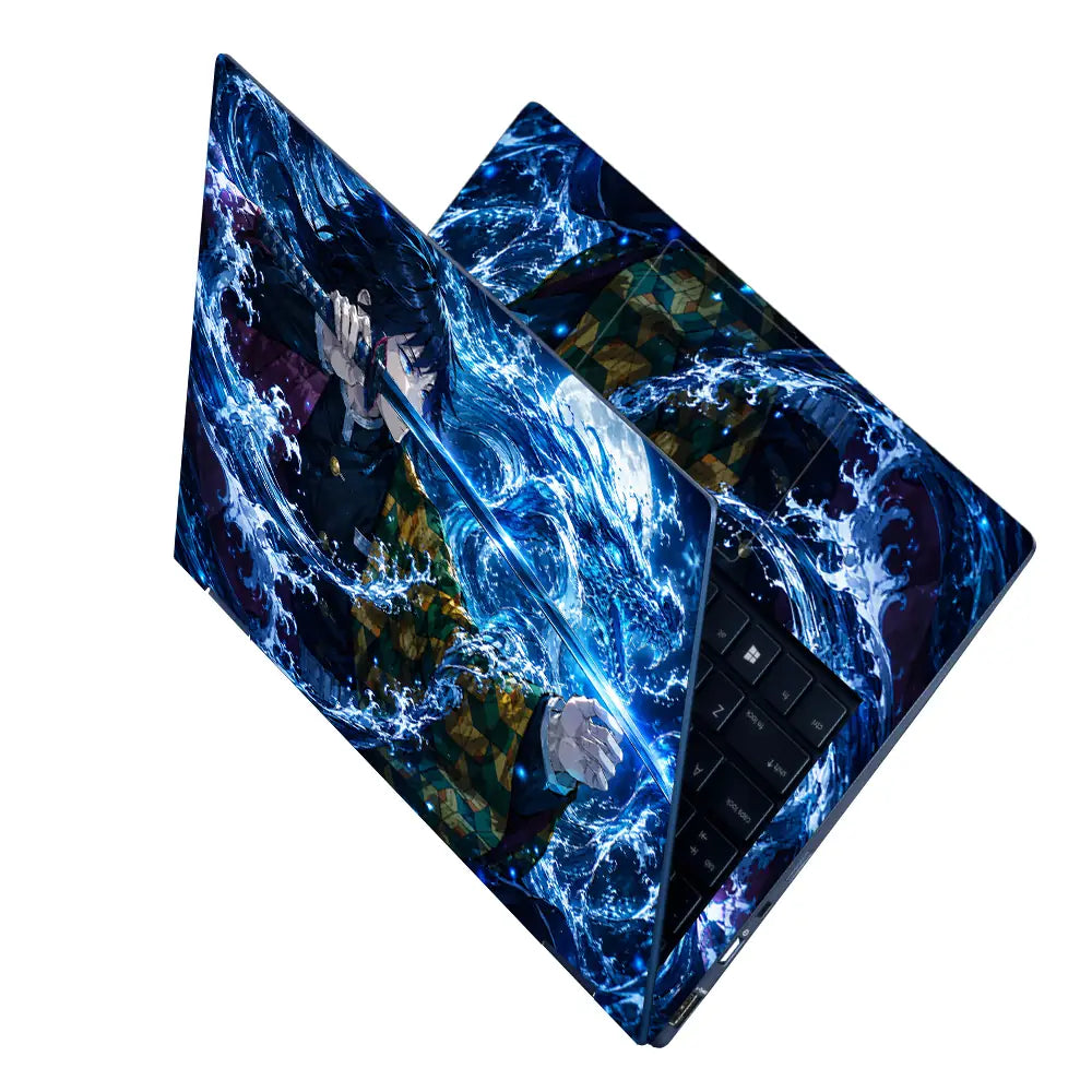 Demon Slayer Tomioka Water Laptop Skin - View 2