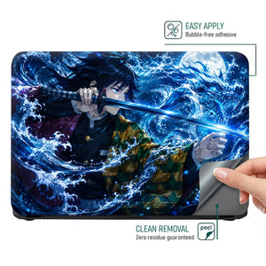 Demon Slayer Tomioka Water Laptop Skin - View 4