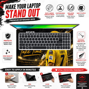 Dhoni Never Give Up CSK Laptop Skin - View 5