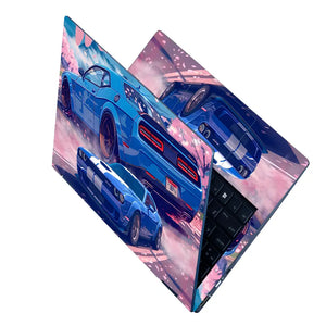 Dodge Challenger Blue Muscle Laptop Skin - View 2