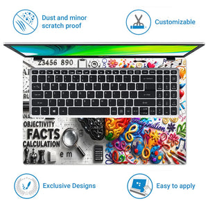 Doodle Brain Left Logic Right Creative Detail Laptop Skin - View 5