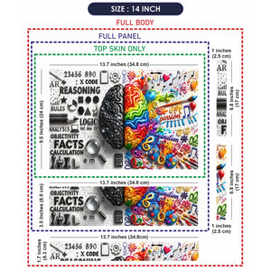 Doodle Brain Left Logic Right Creative Detail Laptop Skin - View 7