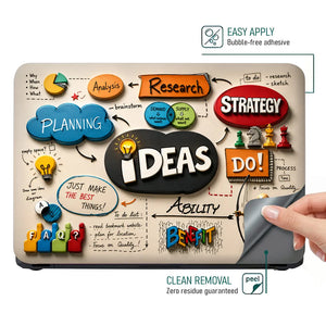 Doodle Brainstorm Ideas Business Strategy Laptop Skin - View 4