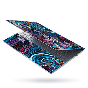Doodle Daydreaming City Color Laptop Skin - View 3