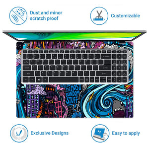 Doodle Daydreaming City Color Laptop Skin - View 5