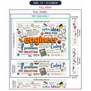 Doodle Engineer Coding Python Java Sketch Collage Laptop Skin - View 9